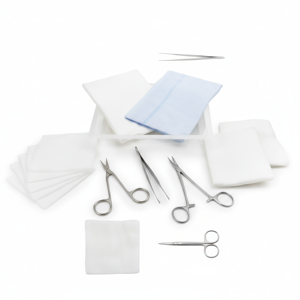 Complete laceration tray contents from above