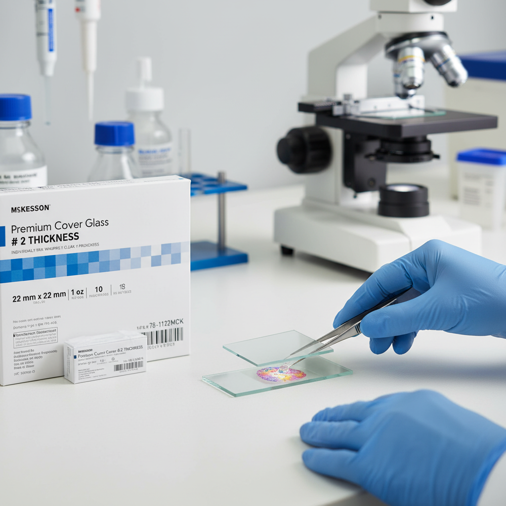 Cover glass mounted on slide with specimen