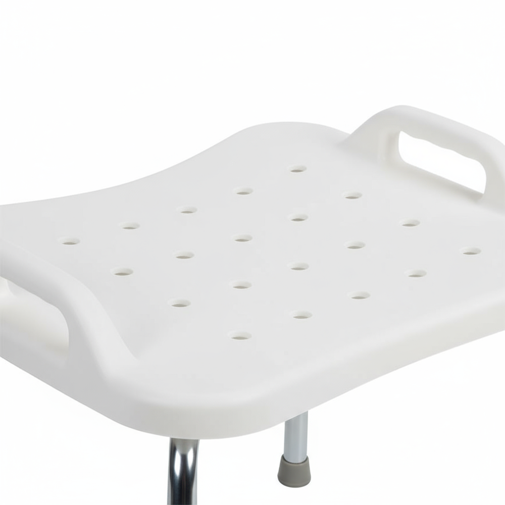 Detail of curved seat with molded handles