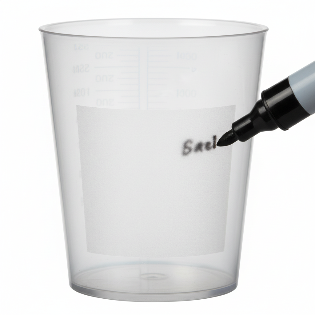 Detail of frosted surface for patient information