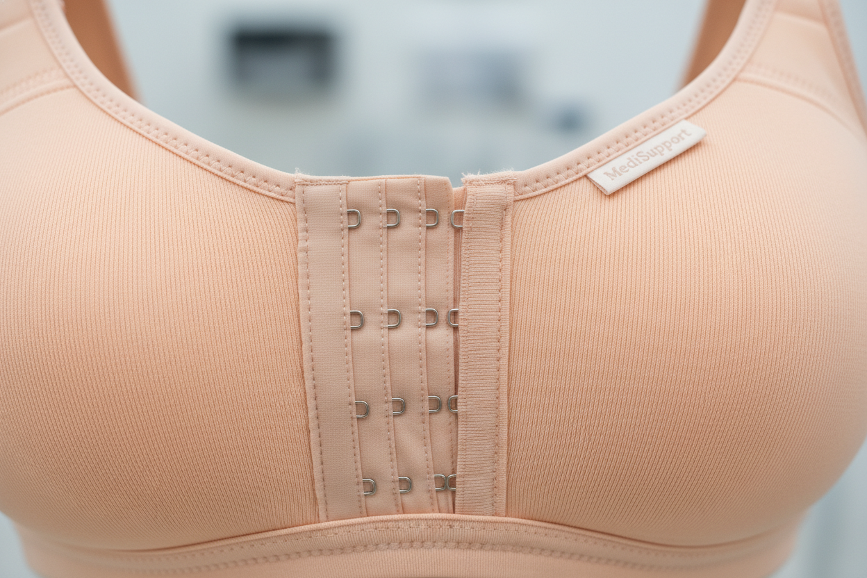 Detail of hook and eye closure