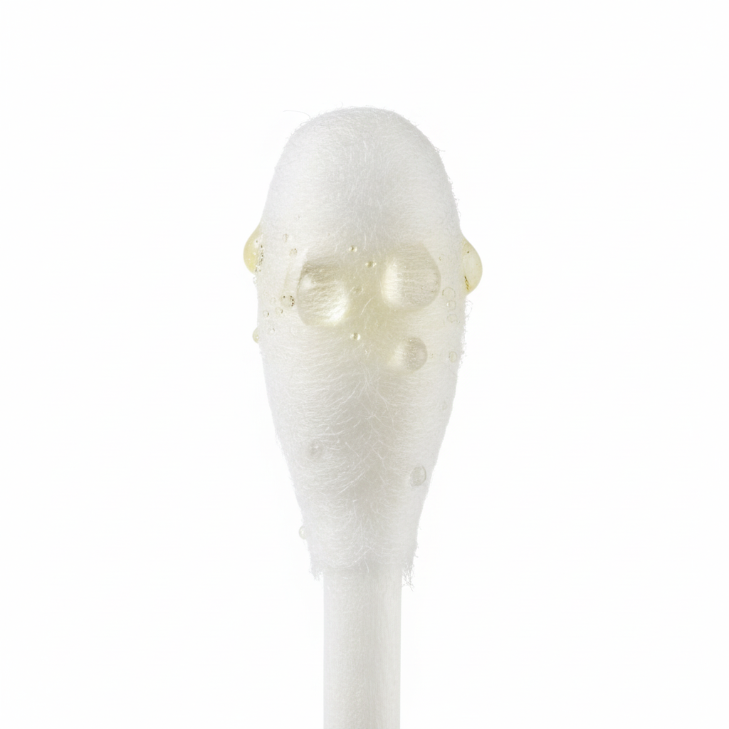 Detail of moistened rayon tip