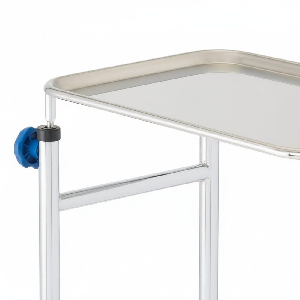 Detail of tray surface and knob adjustment mechanism