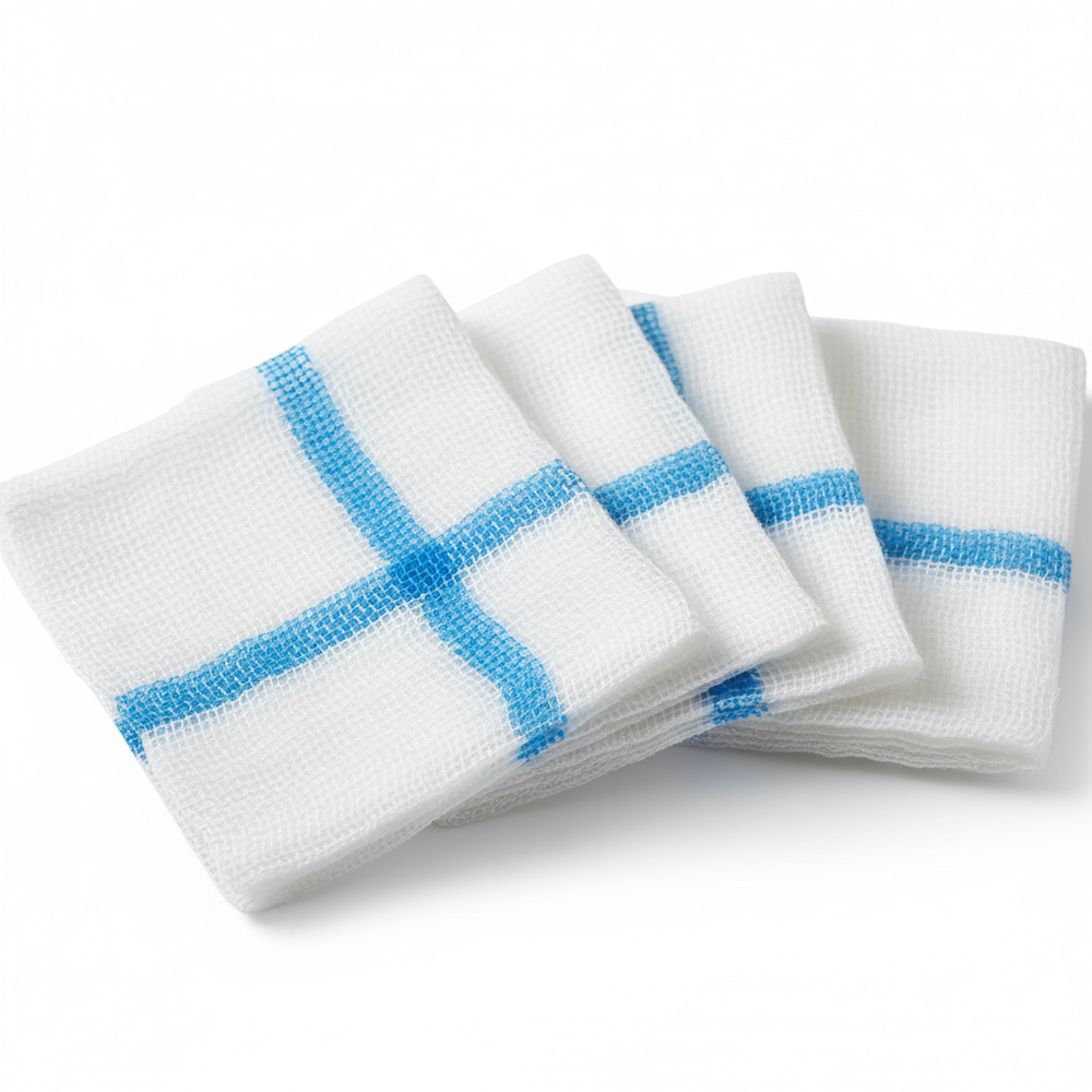 Detail shot showing blue barium sulfate strands