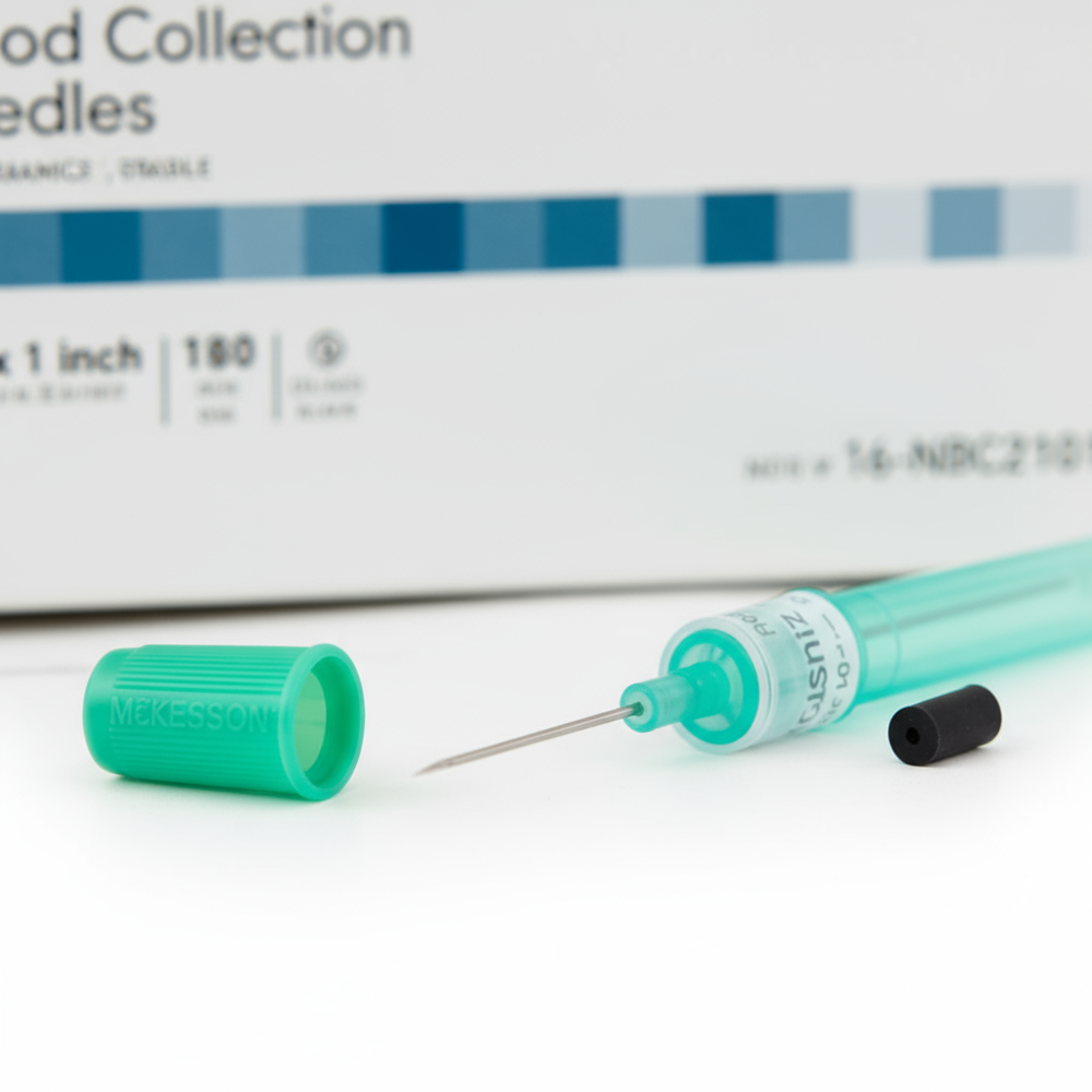 Detail view of caps and needle