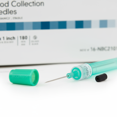 Detail view of caps and needle