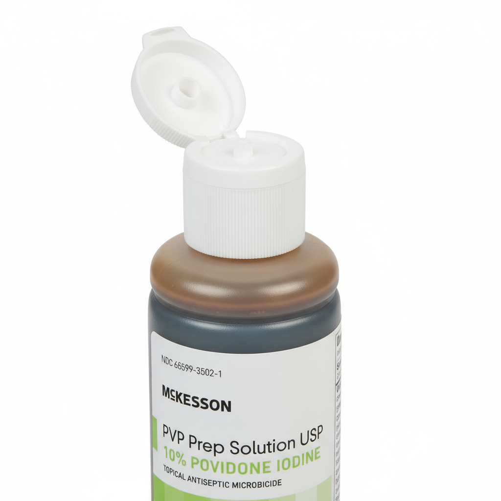 Detail view of flip-top cap