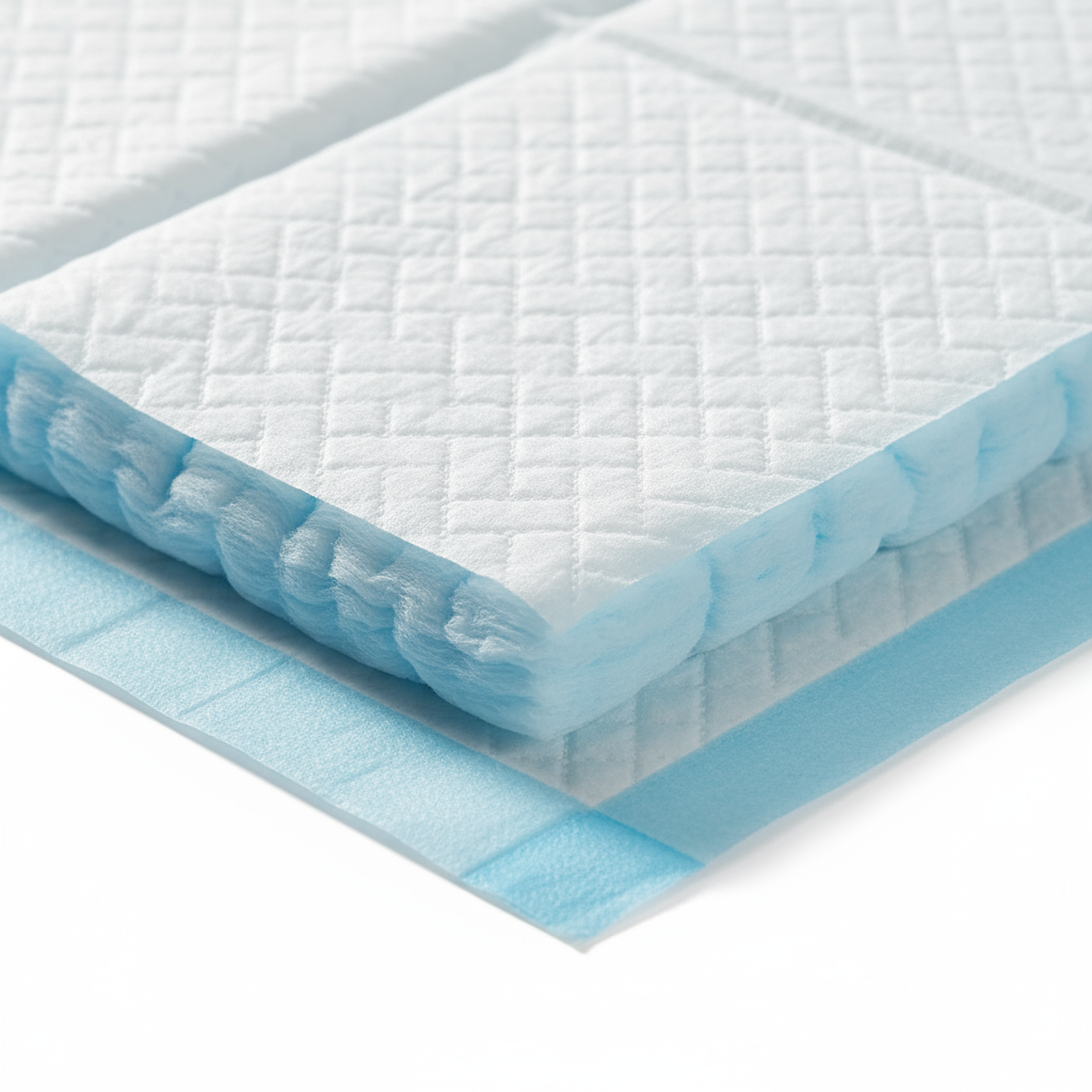 Detail view of underpad material