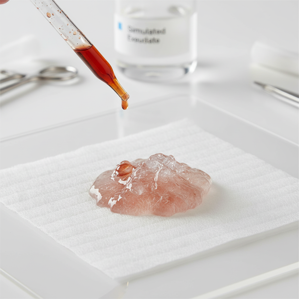 Dressing showing gel formation with exudate