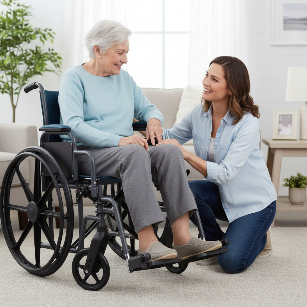 Elderly Person with Caregiver