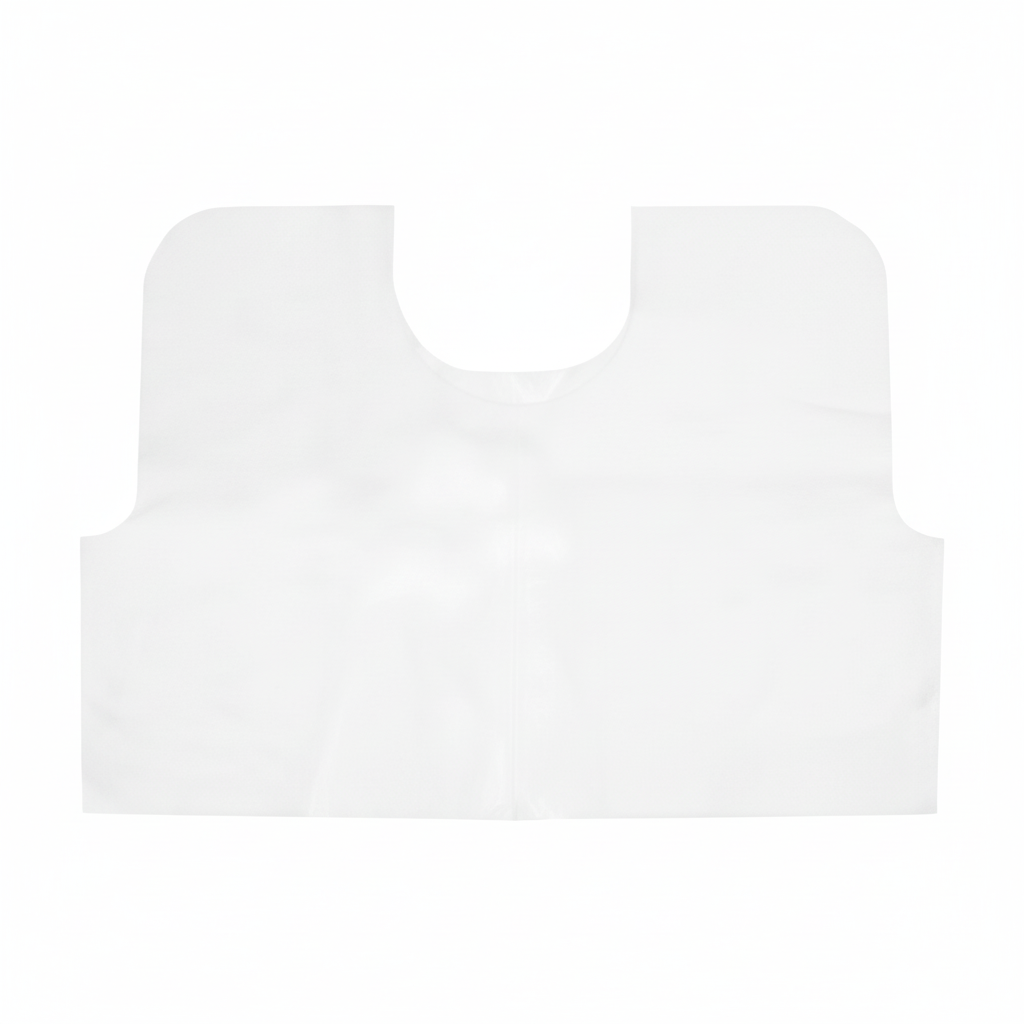 Exam cape laid flat showing 30x21 inch size