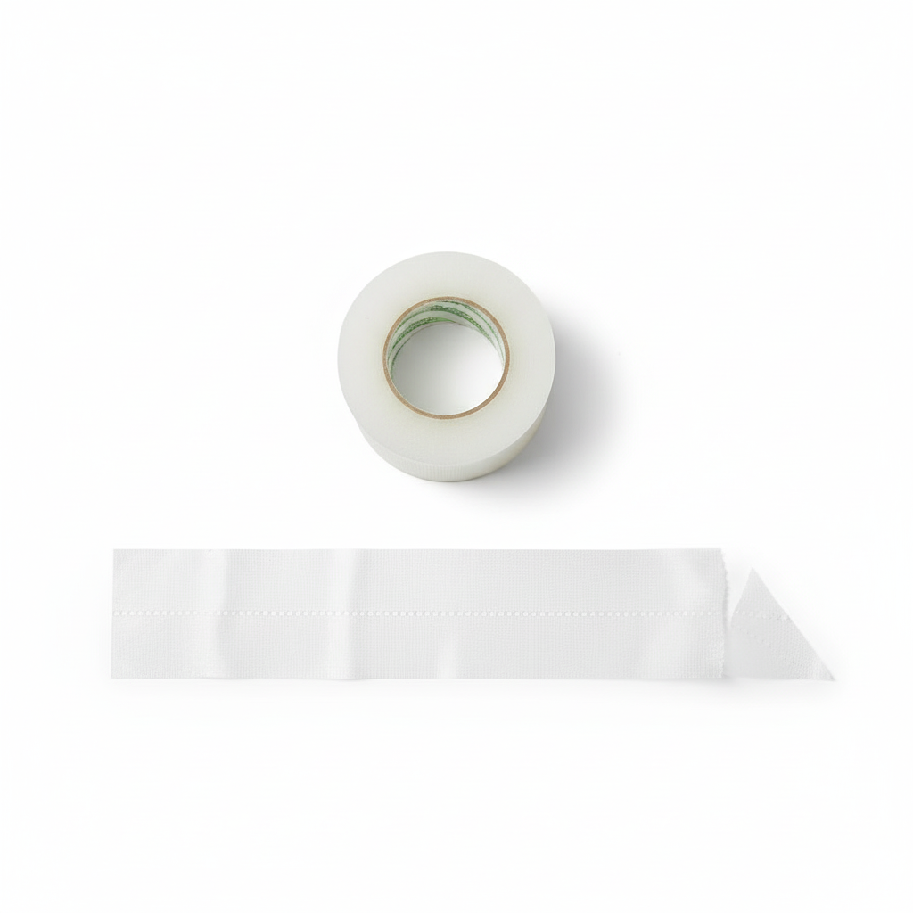 Flat lay with unrolled tape