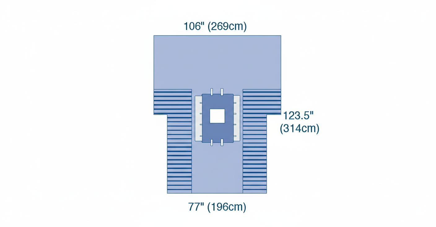 Full Drape Dimensions Layout