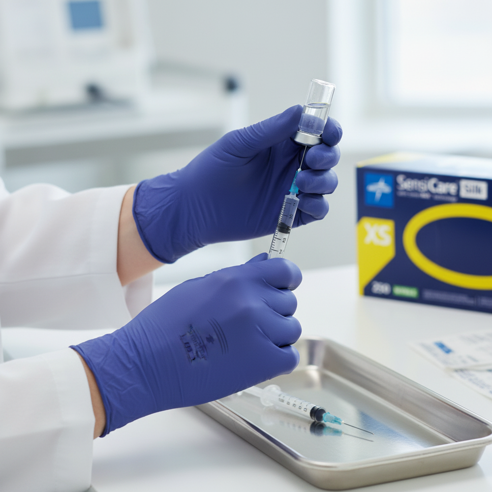 Healthcare Professional Using Gloves