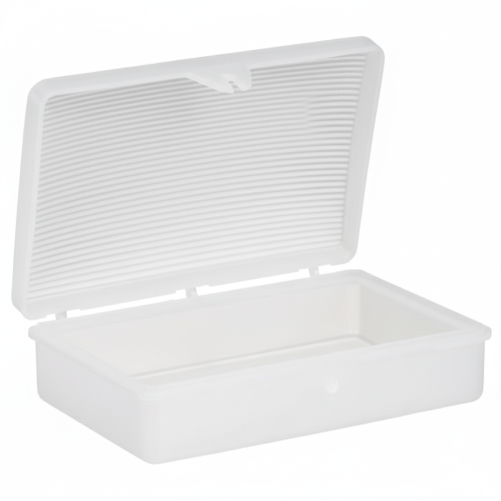 Hinged lid open view