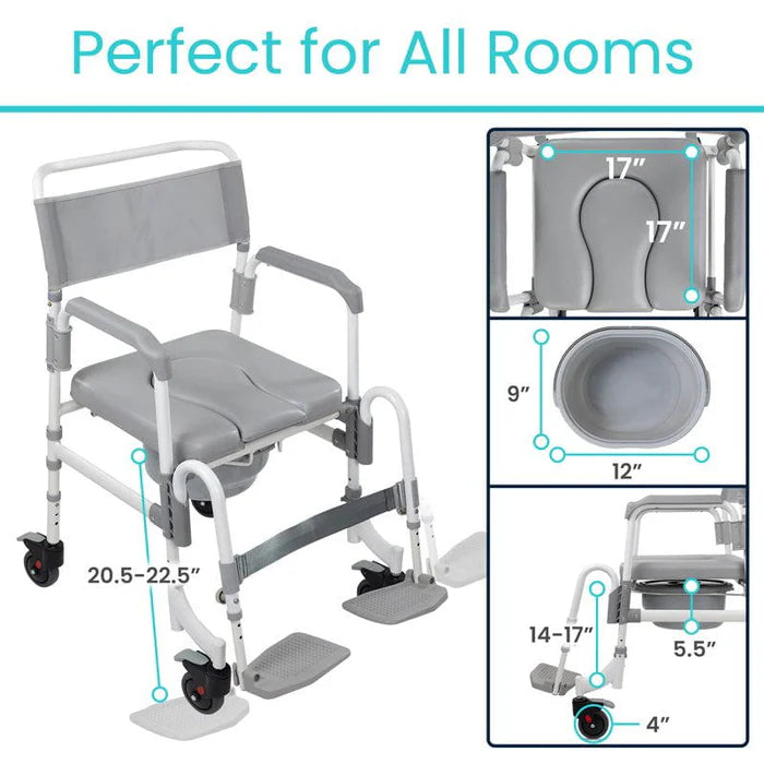 Shower Commode Transport Chair