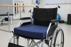 Cushion on wheelchair