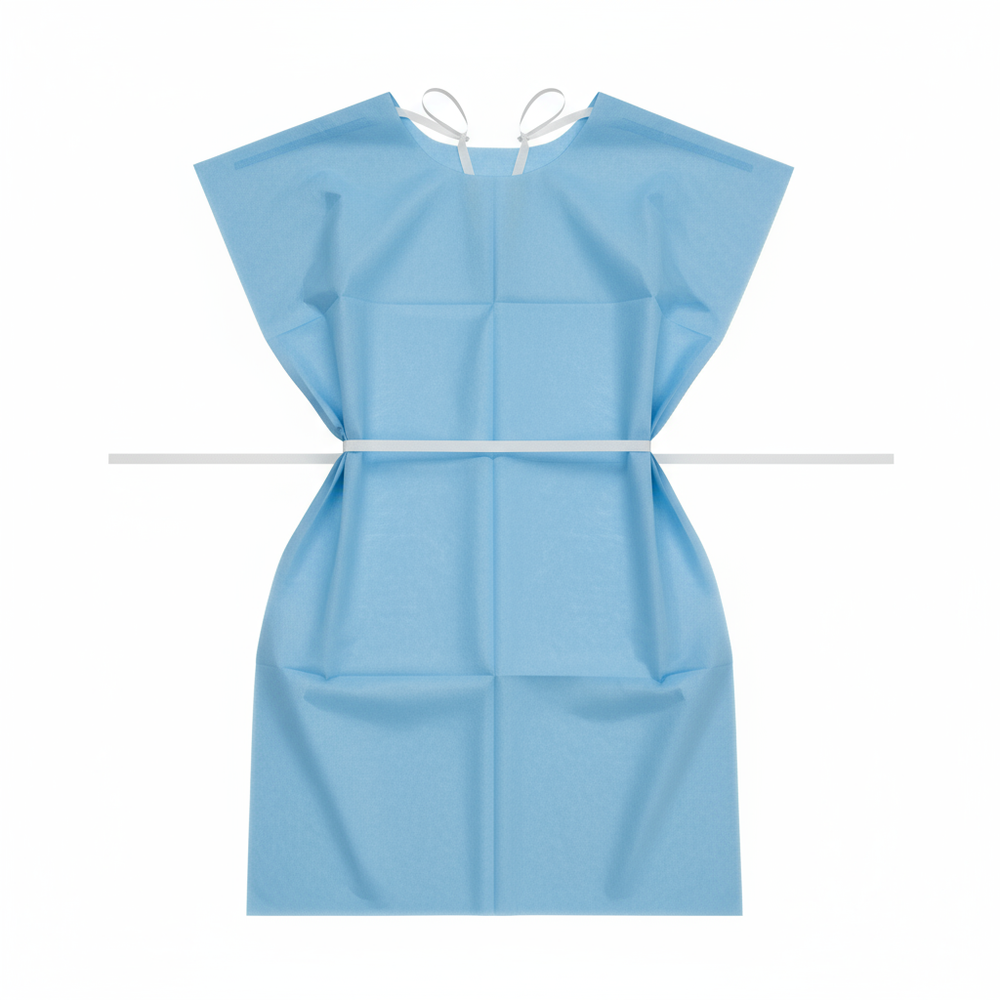 Flat lay of patient gown