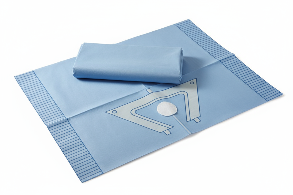 Top angled view with fluid collection pouch