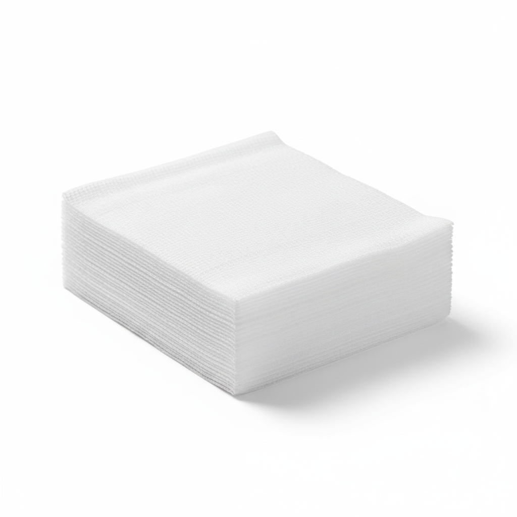 Stacked gauze sponges angle view