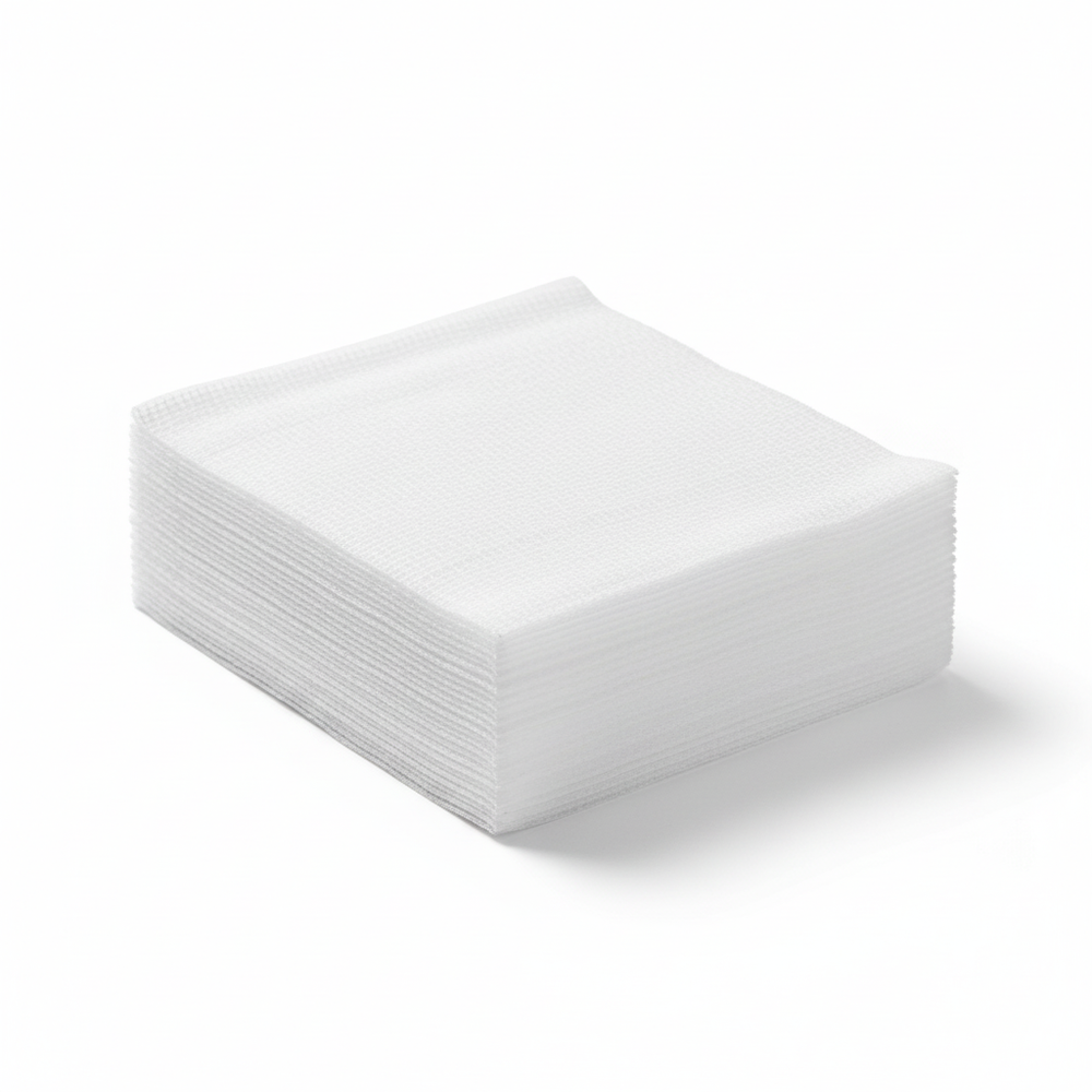 Stacked gauze sponges angle view