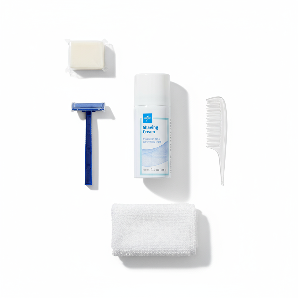 Top-down view of kit contents