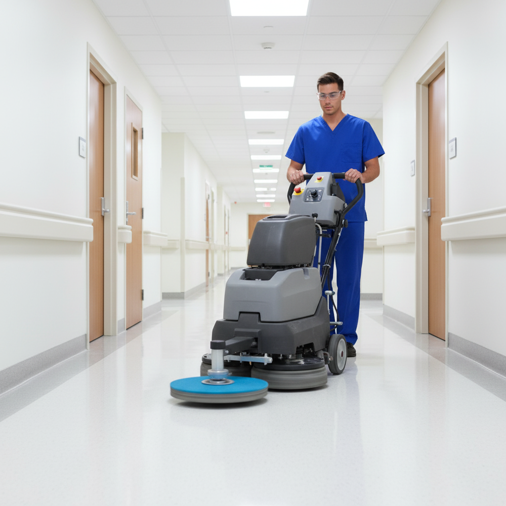 Floor buffing pad in commercial use