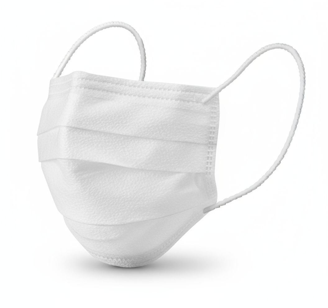 Top-down flat lay showing complete mask design