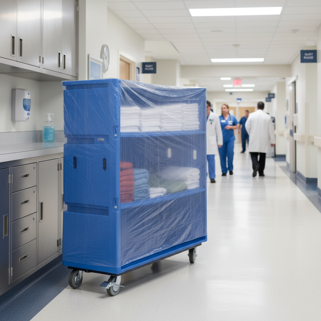 Medical cart covered in hospital setting
