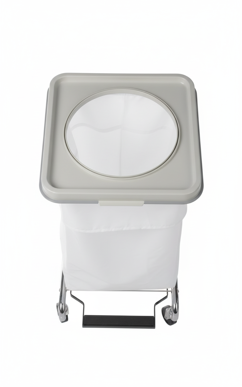 Top-down view of lid and opening