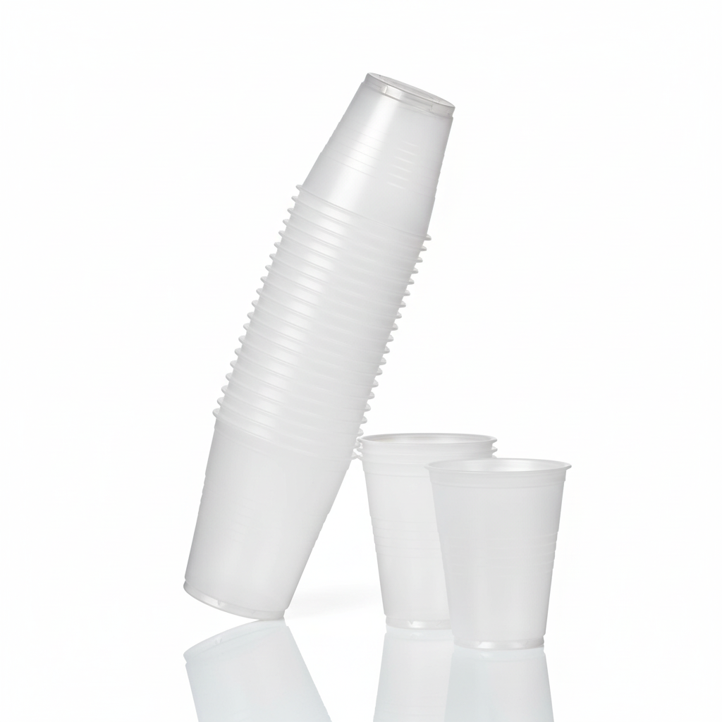 Stacked cups showing storage