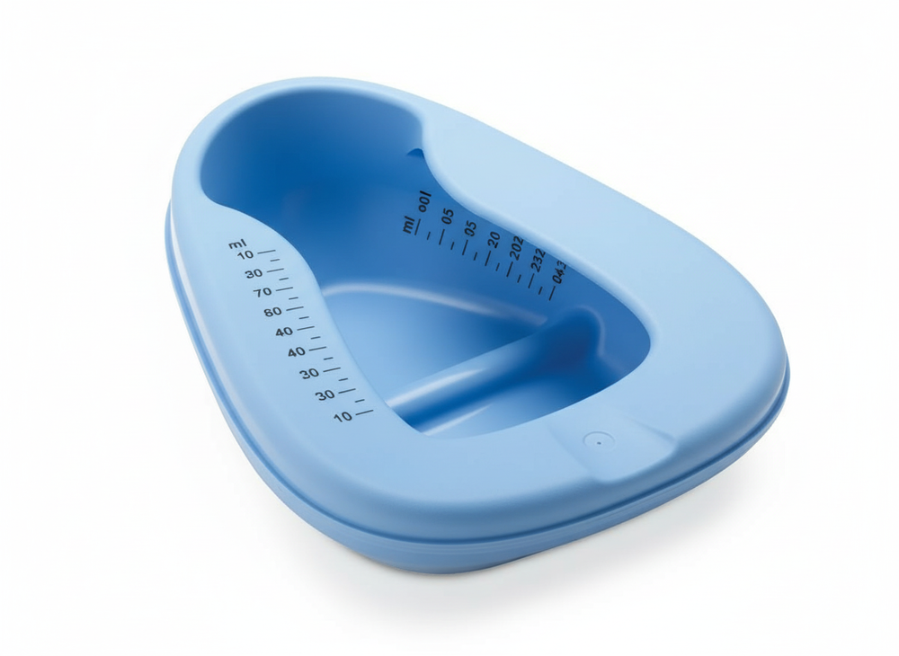 Top view showing interior contour and measurement markings