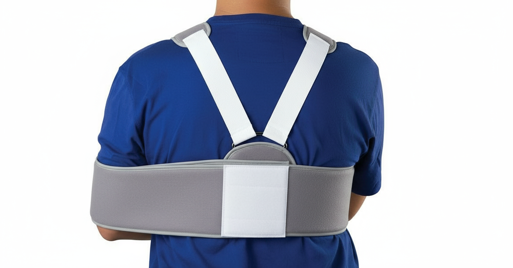 Back view of shoulder immobilizer