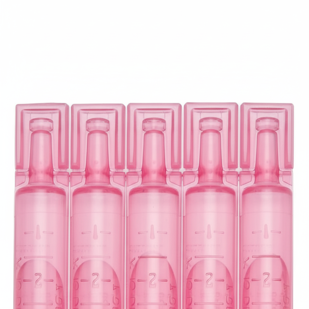 Overhead view of vial caps