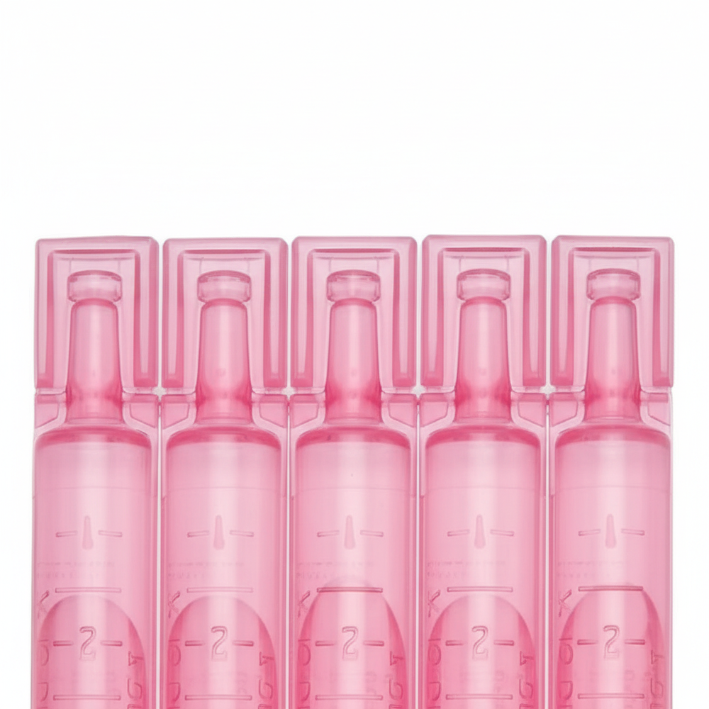 Overhead view of vial caps