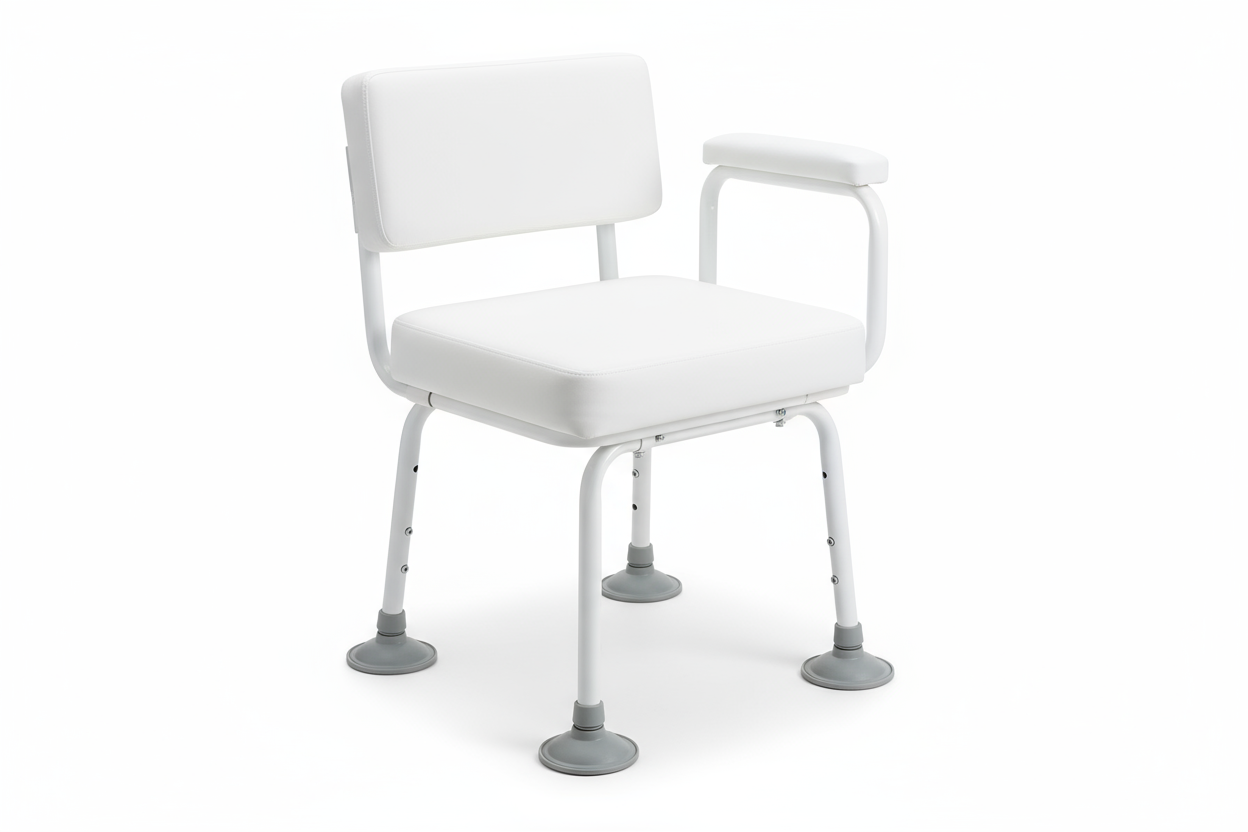 Front view of padded transfer bench