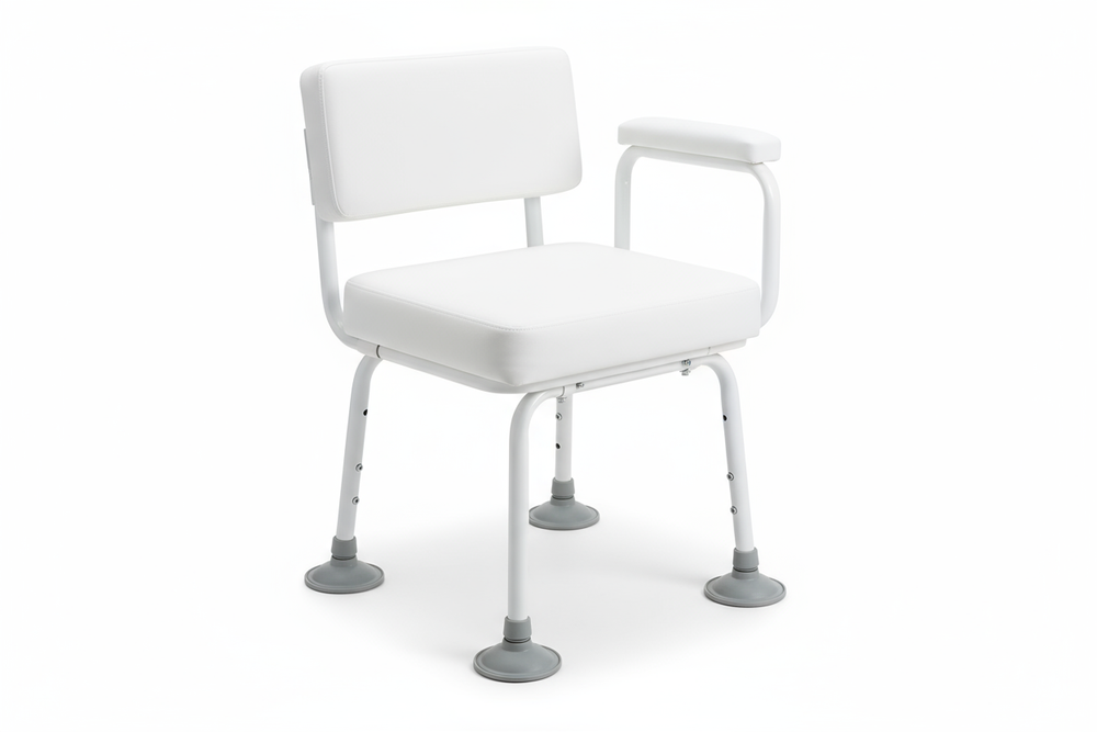 Front view of padded transfer bench