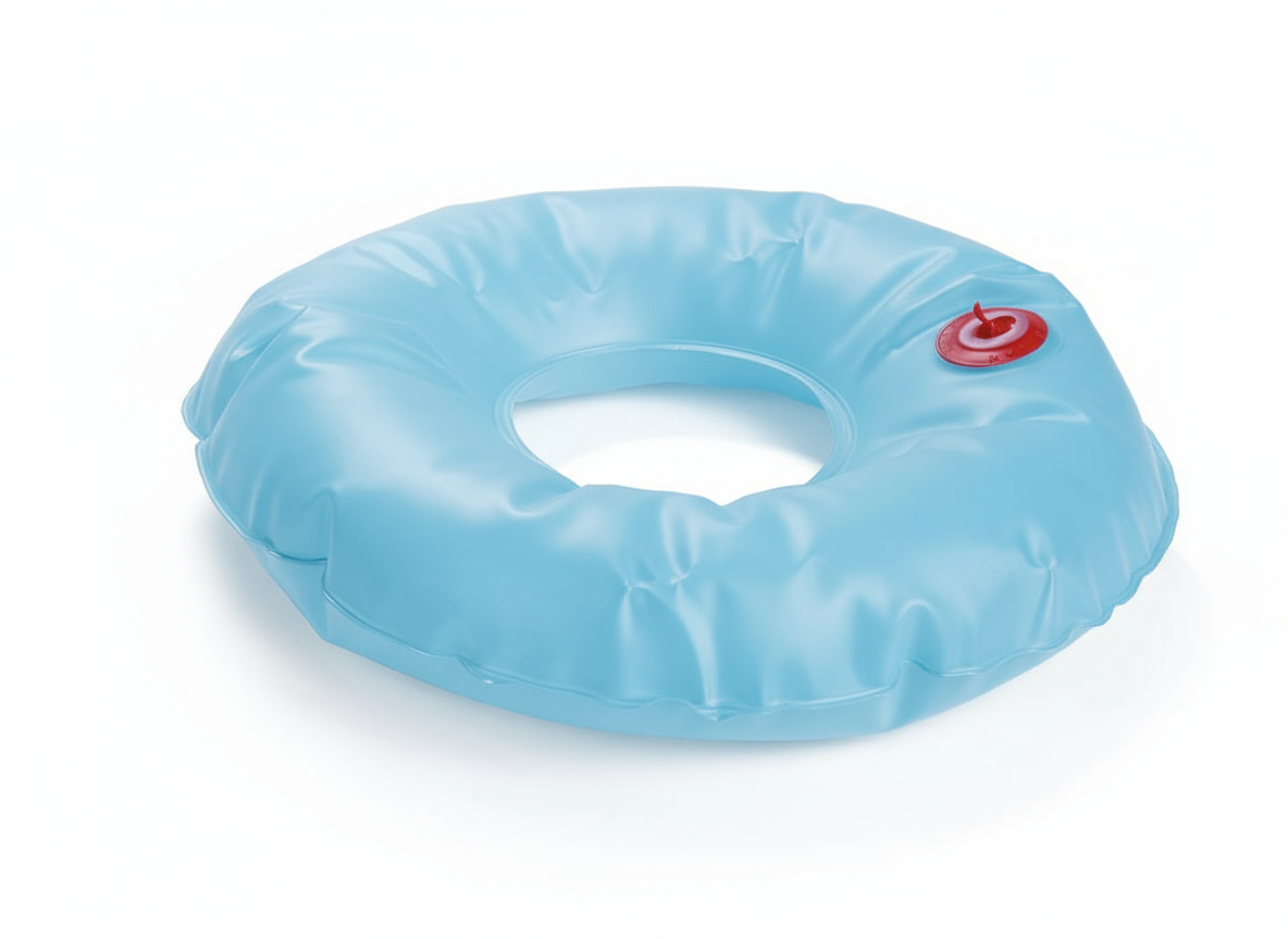 Inflatable Plastic Invalid Ring - 17 Inch Medical Grade Cushion for Pressure Relief and Comfort Support