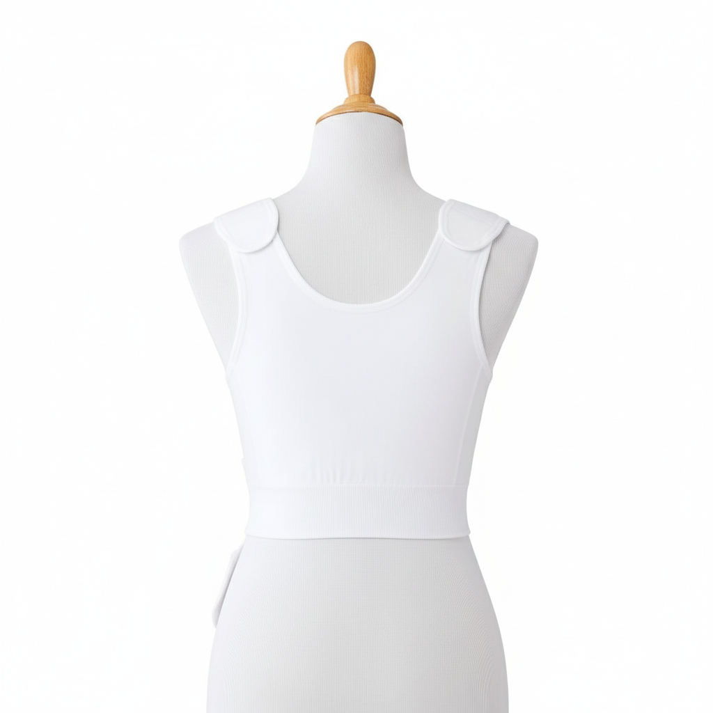 Post-Surgical Compression Bra with Front Zipper - Bamboo Fabric Recovery Support Garment, Size 3XL