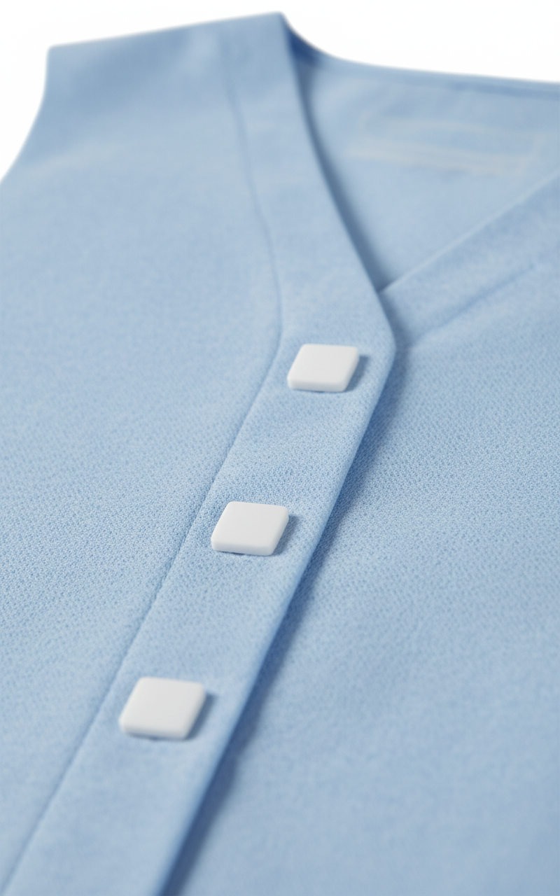 Close-up of button closure