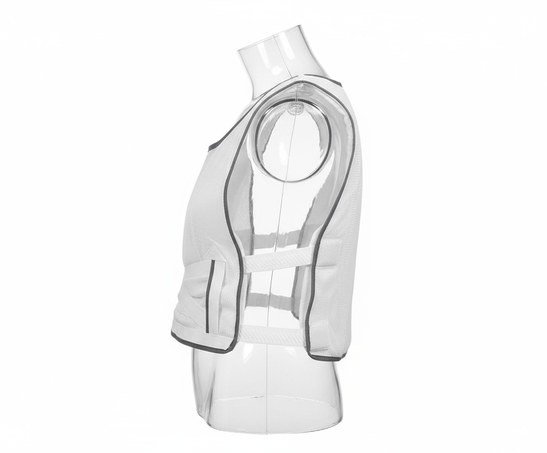 Side view of patient safety vest