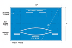 Sterile CV Split Surgical Drape with Clear Anesthesia Pouch - Premium 5-Layer SMS Barrier Protection