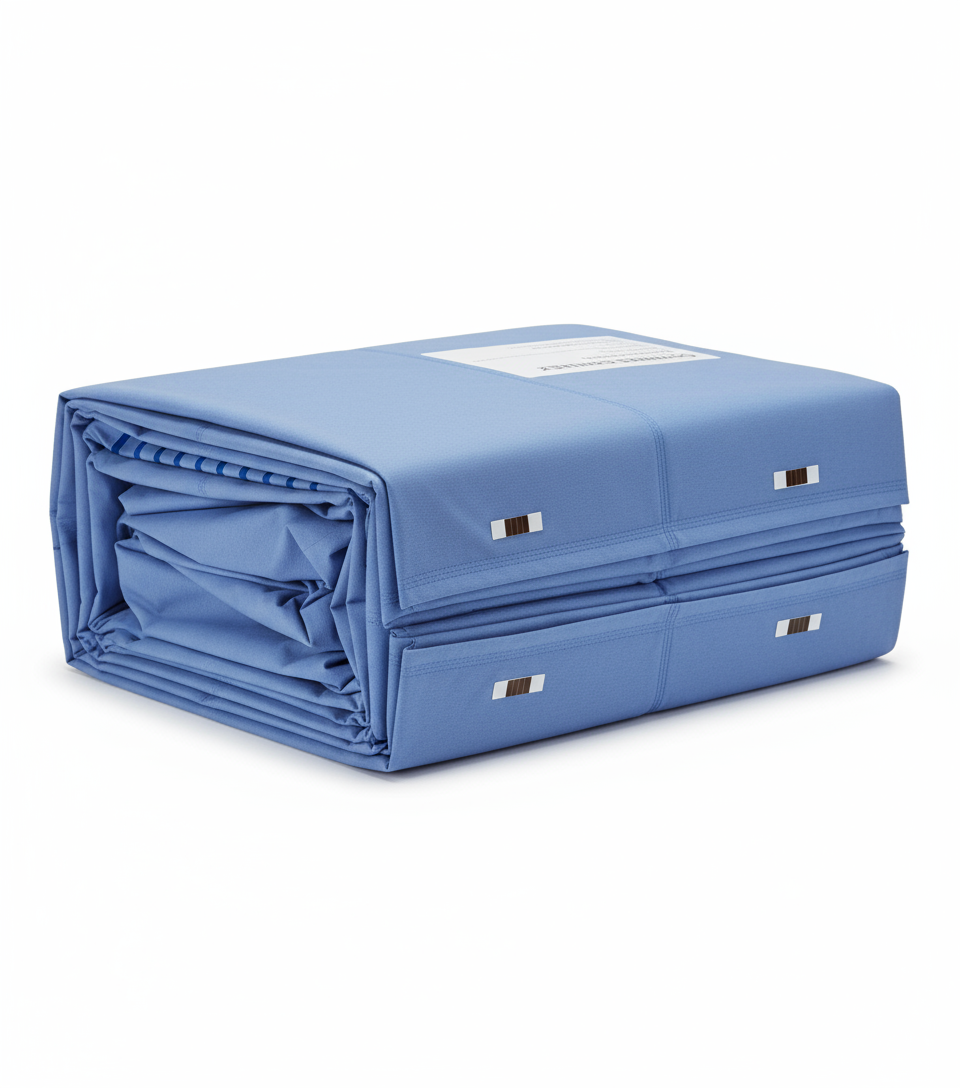 Side angle view of sterile packaging