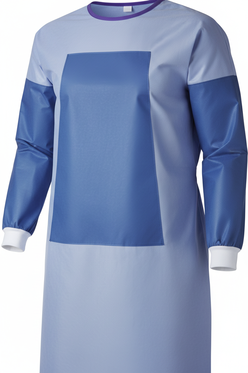 Medline Sirus Fabric-Reinforced Surgical Gown - AAMI Level 3 Protection, SMS Barrier Gown, Blue