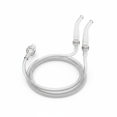 45-degree angle showing prongs and tubing