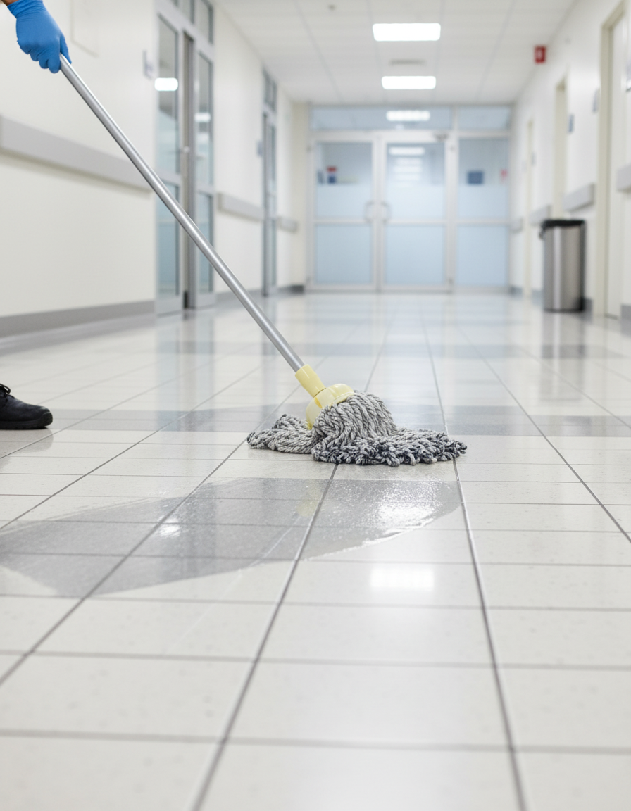 Professional Mop in Use on Commercial Floor