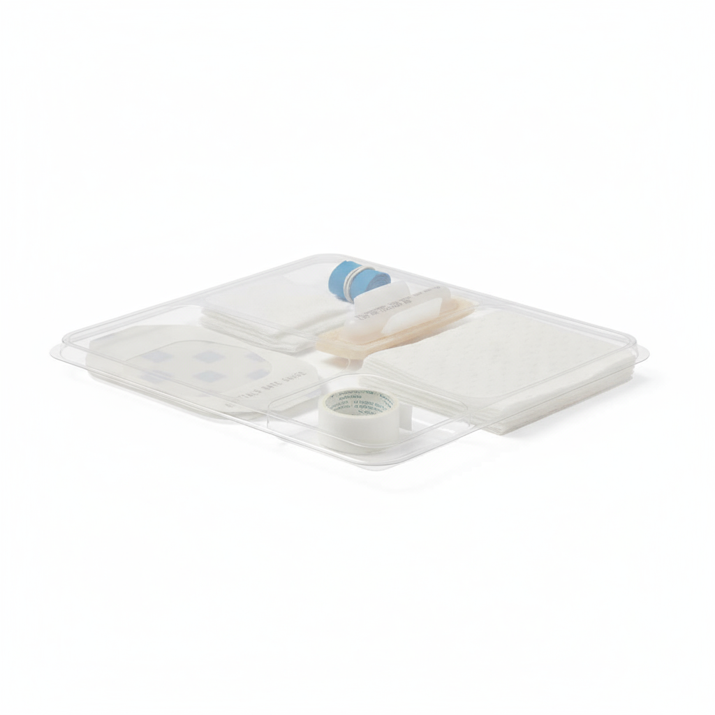 Side angle view showing kit depth and dimensionality