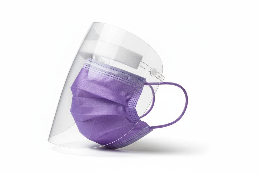 Side angle showing eye shield profile