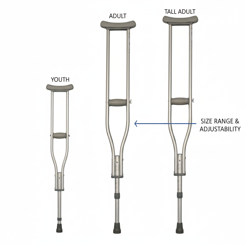 Size comparison showing youth, adult, and tall adult options