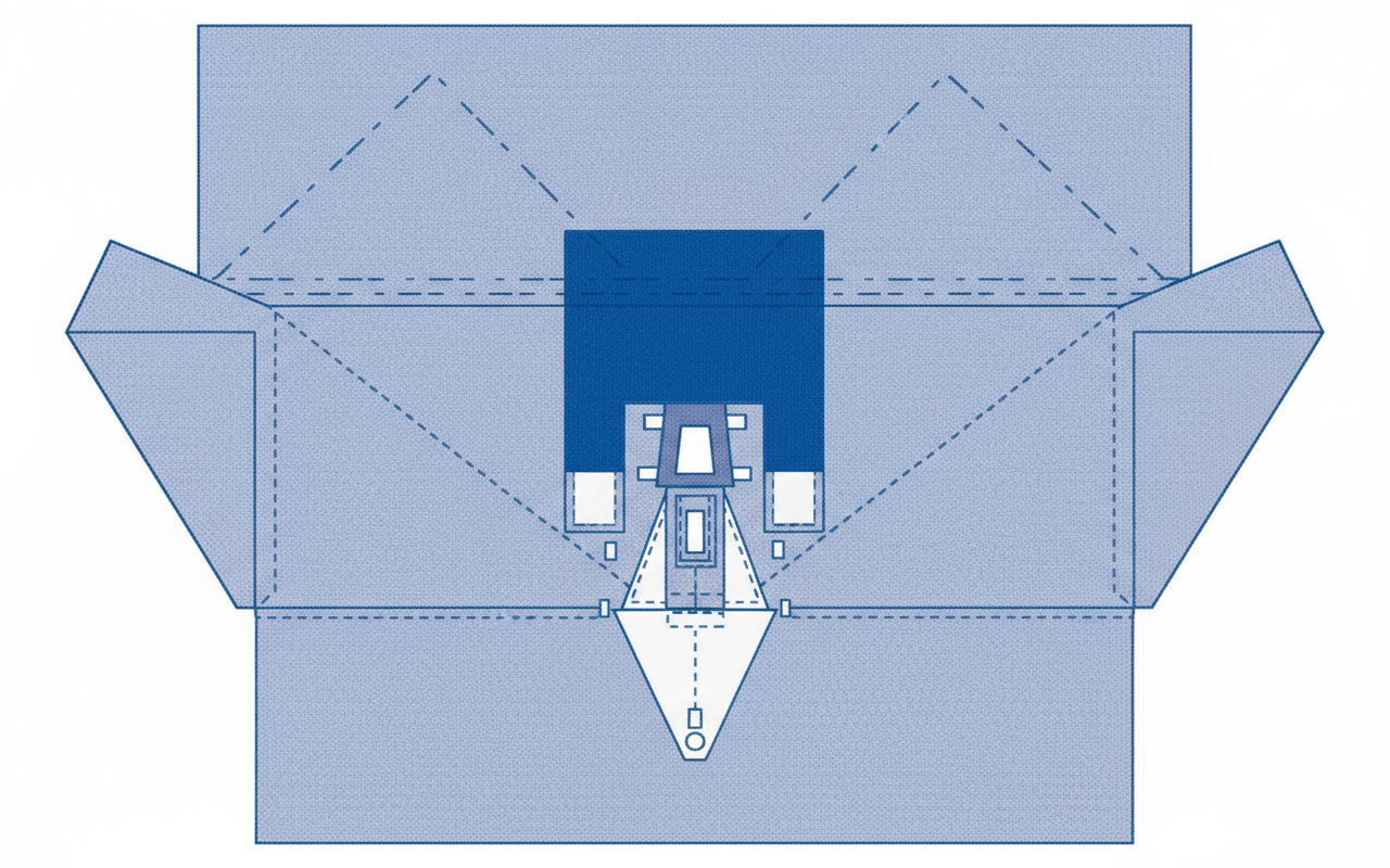 Top view of surgical drape